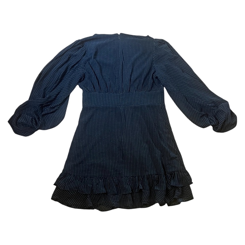 NWT Sugar + Lips Black Polkadot Babydoll Puffy Sleeve Elegant Dress Size L - Picture 6 of 11